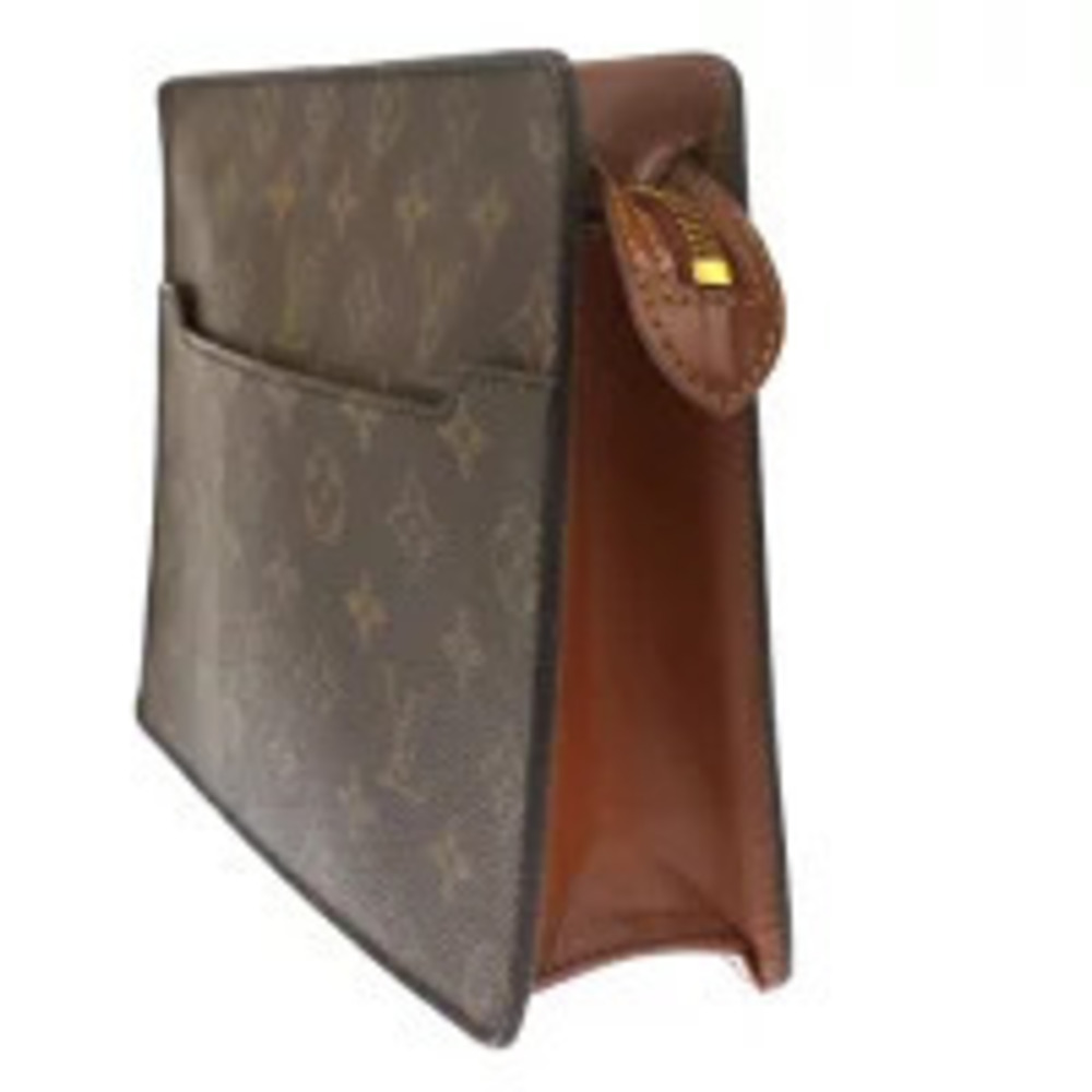 Louis Vuitton Clutch Pochette Monogram Leather Homme Bag Shoulder Brown